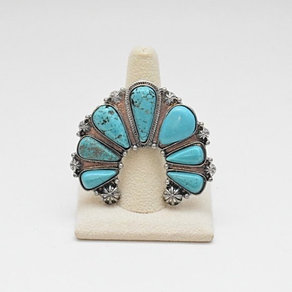 Jewelry - Squash Blossom Turquoise Stretch Ring